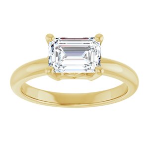 10K Yellow Gold 7.5x5.5 mm Emerald Ring Mounting – image 5
