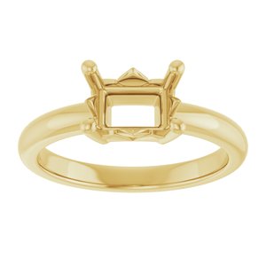 10K Yellow Gold 7.5x5.5 mm Emerald Ring Mounting – image 6