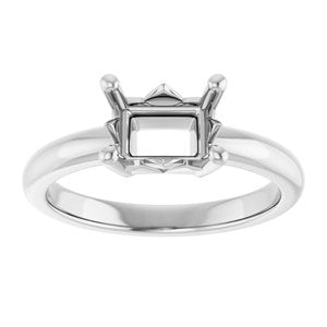 10K X1 White Gold 7.5x5.5 mm Emerald Ring Mounting – image 6