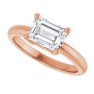 18K Rose Gold 7.5x5.5 mm Emerald Ring Mounting – image 8