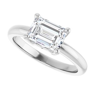 Platinum 7.5x5.5 mm Emerald Ring Mounting – image 8
