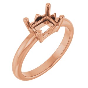 18K Rose Gold 7.5x5.5 mm Emerald Ring Mounting – image 2