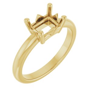 18K Yellow Gold 7.5x5.5 mm Emerald Ring Mounting – image 2