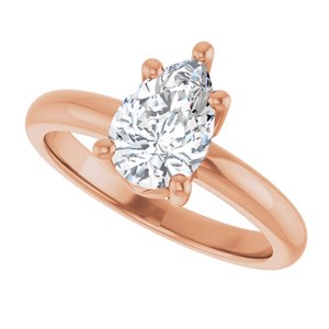 18K Rose Gold 9x6 mm Pear Ring Mounting – image 8