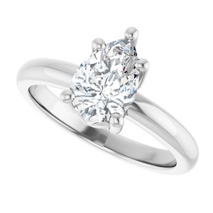 18K Palladium White Gold 9x6 mm Pear Ring Mounting – image 8