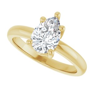 18K Yellow Gold 9x6 mm Pear Ring Mounting – image 8