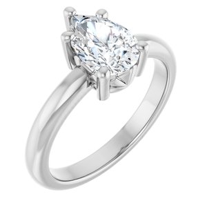 10K X1 White Gold 9x6 mm Pear Ring Mounting