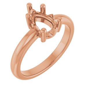 14K Rose Gold 9x6 mm Pear Ring Mounting – image 2