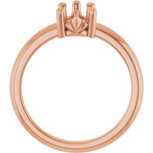 18K Rose Gold 9x6 mm Pear Ring Mounting – image 4