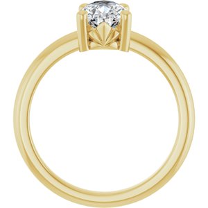 18K Yellow Gold 9x6 mm Pear Ring Mounting – image 3