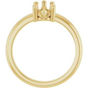 18K Yellow Gold 9x6 mm Pear Ring Mounting – image 4