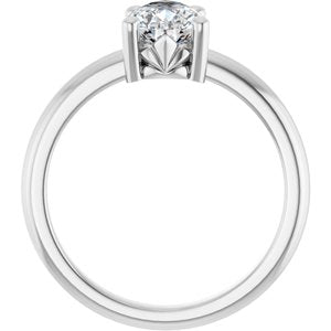 14K X1 White Gold 9x6 mm Pear Ring Mounting – image 3