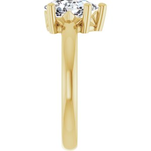 18K Yellow Gold 9x6 mm Pear Ring Mounting – image 7