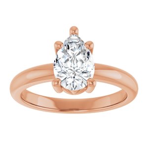 18K Rose Gold 9x6 mm Pear Ring Mounting – image 5