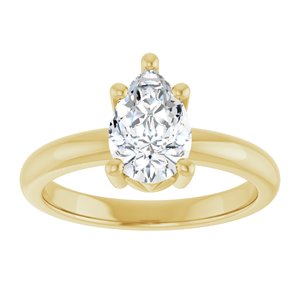 18K Yellow Gold 9x6 mm Pear Ring Mounting – image 5