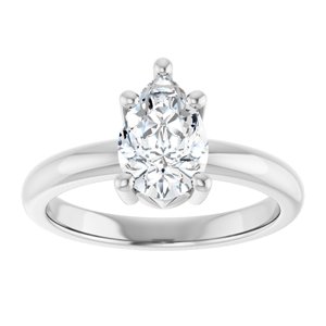 14K X1 White Gold 9x6 mm Pear Ring Mounting – image 5
