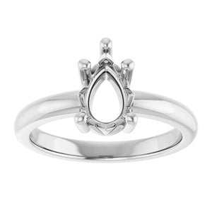10K White Gold 9x6 mm Pear Ring Mounting – image 6