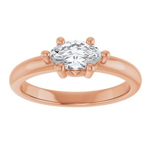 18K Rose Gold 8x4.5 mm Marquise Ring Mounting – image 5