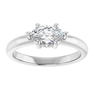 10K White Gold 8x4.5 mm Marquise Ring Mounting – image 5