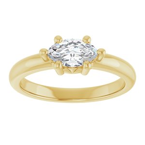 18K Yellow Gold 8x4.5 mm Marquise Ring Mounting – image 5