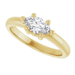 18K Yellow Gold 8x4.5 mm Marquise Ring Mounting – image 8