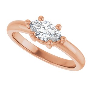 10K Rose Gold 8x4.5 mm Marquise Ring Mounting – image 8