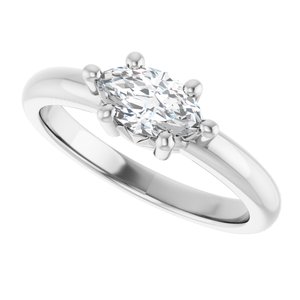 10K White Gold 8x4.5 mm Marquise Ring Mounting – image 8