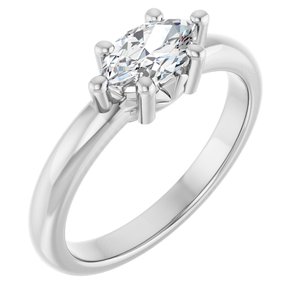 10K White Gold 8x4.5 mm Marquise Ring Mounting