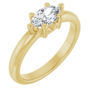10K Yellow Gold 8x4.5 mm Marquise Ring Mounting