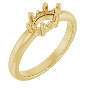 18K Yellow Gold 8x4.5 mm Marquise Ring Mounting – image 2