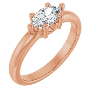 10K Rose Gold 8x4.5 mm Marquise Ring Mounting