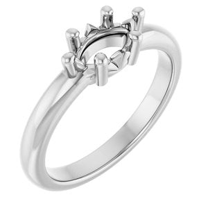 18K White Gold 8x4.5 mm Marquise Ring Mounting – image 2