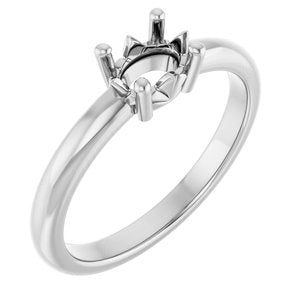 10K X1 White Gold 6.5x4.5 mm Oval Ring Mounting – image 2