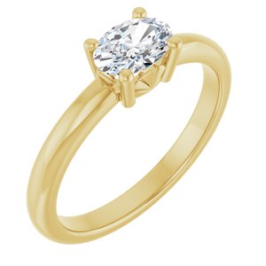 18K Yellow Gold 6.5x4.5 mm Oval Ring Mounting
