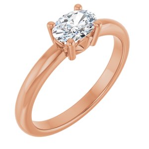 14K Rose Gold 6.5x4.5 mm Oval Ring Mounting
