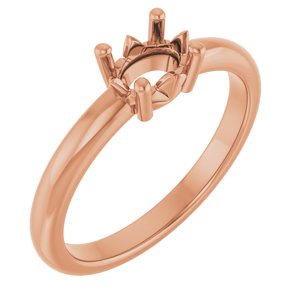10K Rose Gold 6.5x4.5 mm Oval Ring Mounting – image 2
