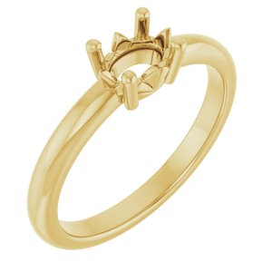 18K Yellow Gold 6.5x4.5 mm Oval Ring Mounting – image 2