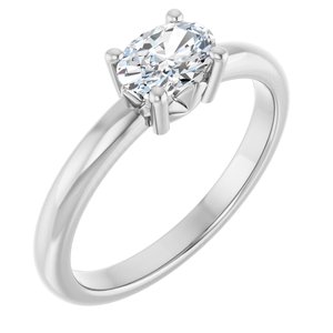 Sterling Silver 6.5x4.5 mm Oval Ring Mounting