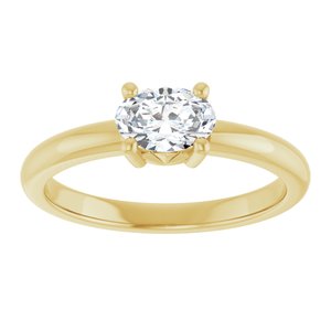 18K Yellow Gold 6.5x4.5 mm Oval Ring Mounting – image 5