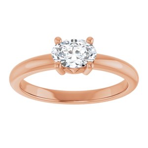 10K Rose Gold 6.5x4.5 mm Oval Ring Mounting – image 5