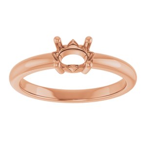14K Rose Gold 6.5x4.5 mm Oval Ring Mounting – image 6