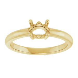 18K Yellow Gold 6.5x4.5 mm Oval Ring Mounting – image 6