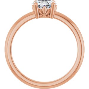 10K Rose Gold 6.5x4.5 mm Oval Ring Mounting – image 3