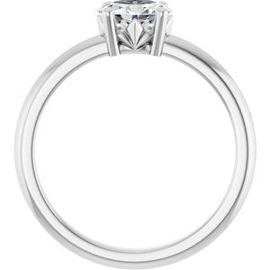 18K Palladium White Gold 6.5x4.5 mm Oval Ring Mounting – image 3