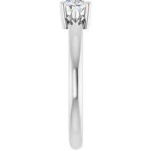 18K Palladium White Gold 6.5x4.5 mm Oval Ring Mounting – image 7
