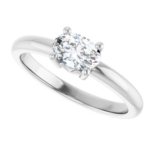 18K Palladium White Gold 6.5x4.5 mm Oval Ring Mounting – image 8