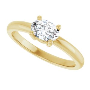 10K Yellow Gold 6.5x4.5 mm Oval Ring Mounting – image 8