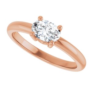 10K Rose Gold 6.5x4.5 mm Oval Ring Mounting – image 8