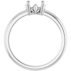 10K X1 White Gold 7x5 mm Oval Ring Mounting – image 4