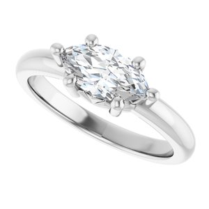 18K Palladium White Gold 9.5x5 mm Marquise Ring Mounting – image 8